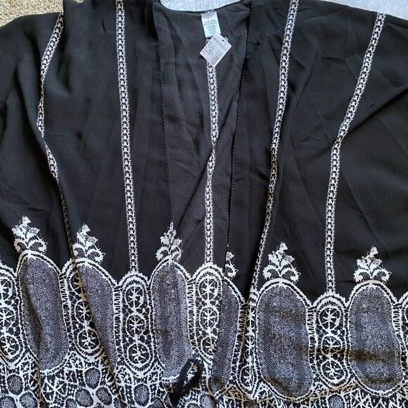 Dress Barn NEW Boho Open Front Fringe Cardigan One Size Lightweight - Picture 7 of 7